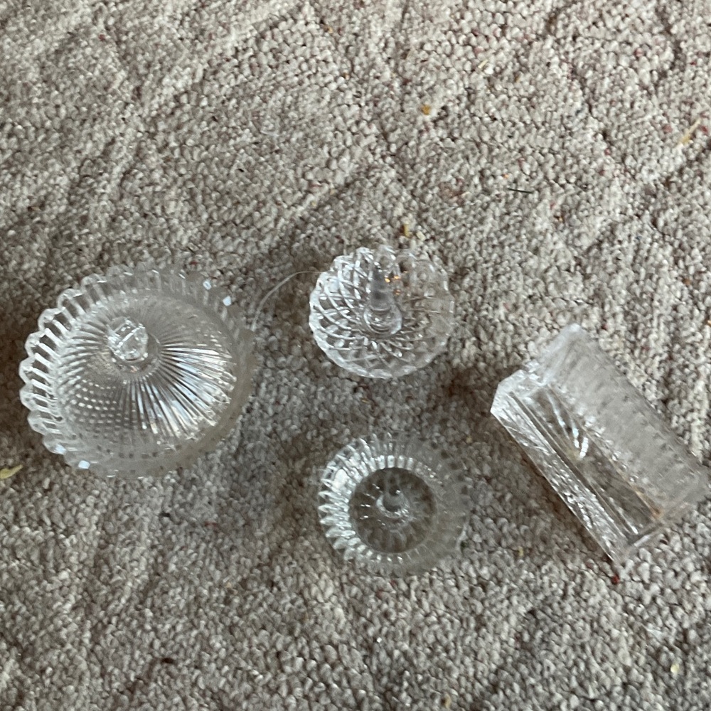 Clear Glass Covered jewelry. dishes